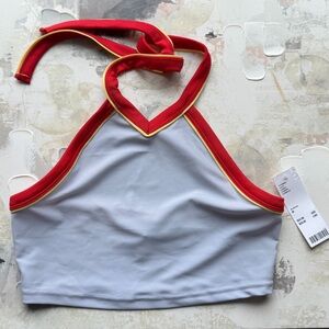 Urban Outfitters Red and White Crop Top
